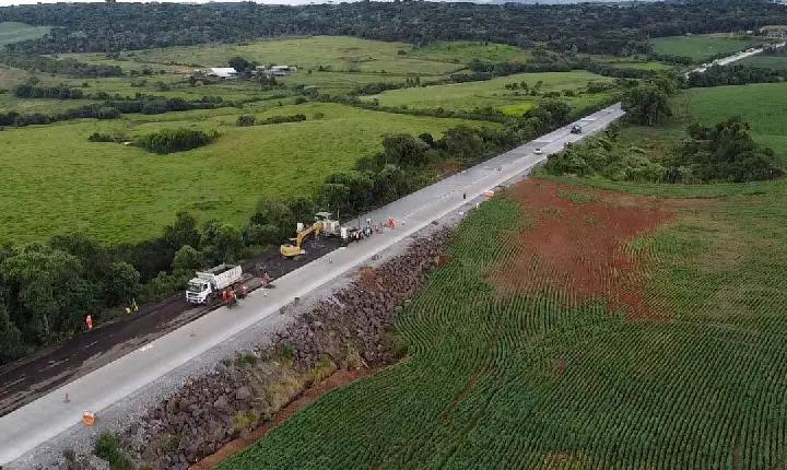 32,77% em dois meses: pista de concreto da PRC-280 avança entre Pato Branco e Clevelândia