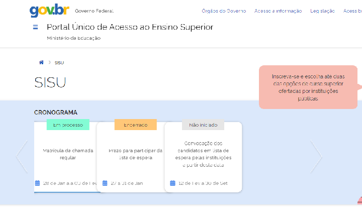 Sisu 2025: matrículas nas universidades terminam nesta segunda-feira