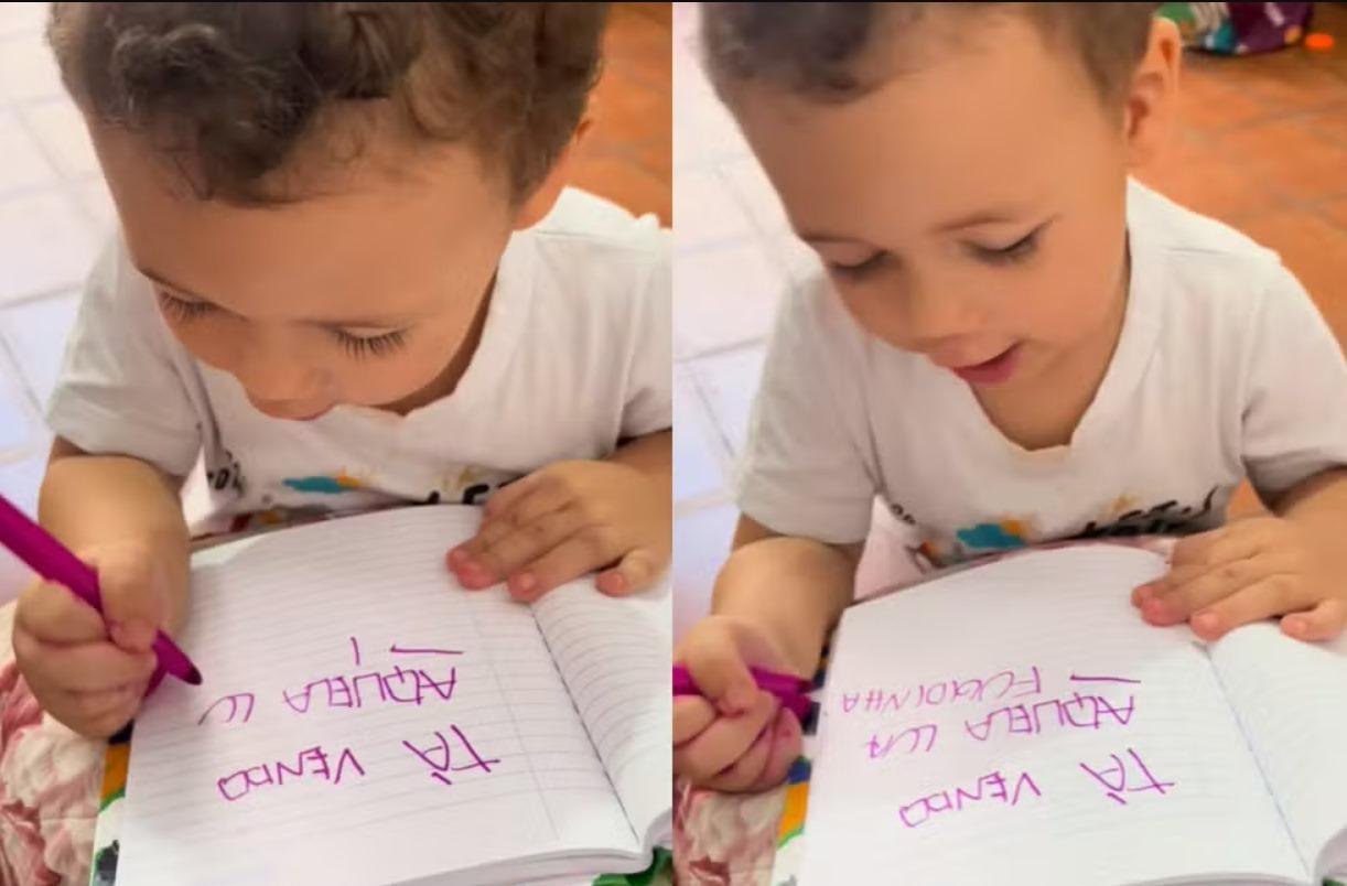 Menino de 2 anos aprende a ler e escrever sozinho e impressiona as redes sociais