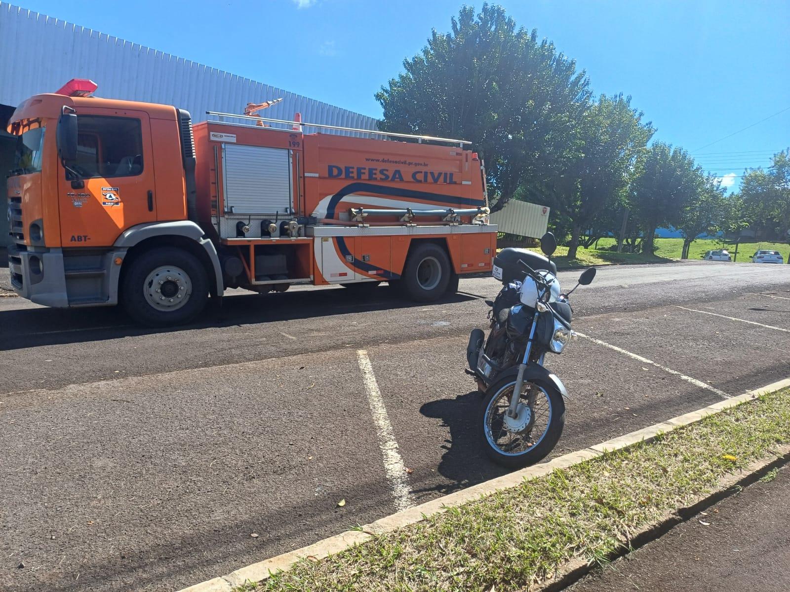 Posto do Bombeiro Comunitário de São Jorge D'Oeste atende acidente do tipo queda de moto