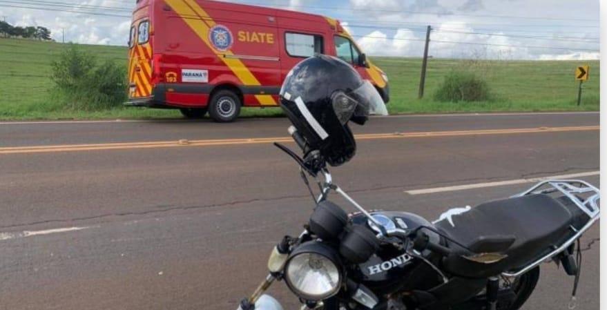 Homem fica ferido após acidente de moto na PR-281 entre São Jorge D'Oeste e Dois Vizinhos