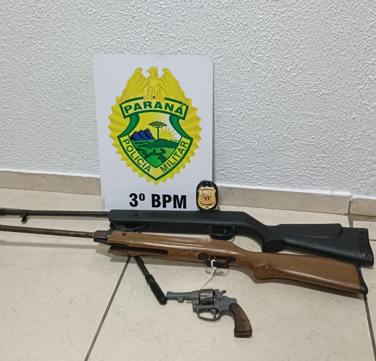 PCPR e Polícia Militar cumprem mandados de busca e apreensão em São Jorge D' Oeste e aprendem arma de fogo