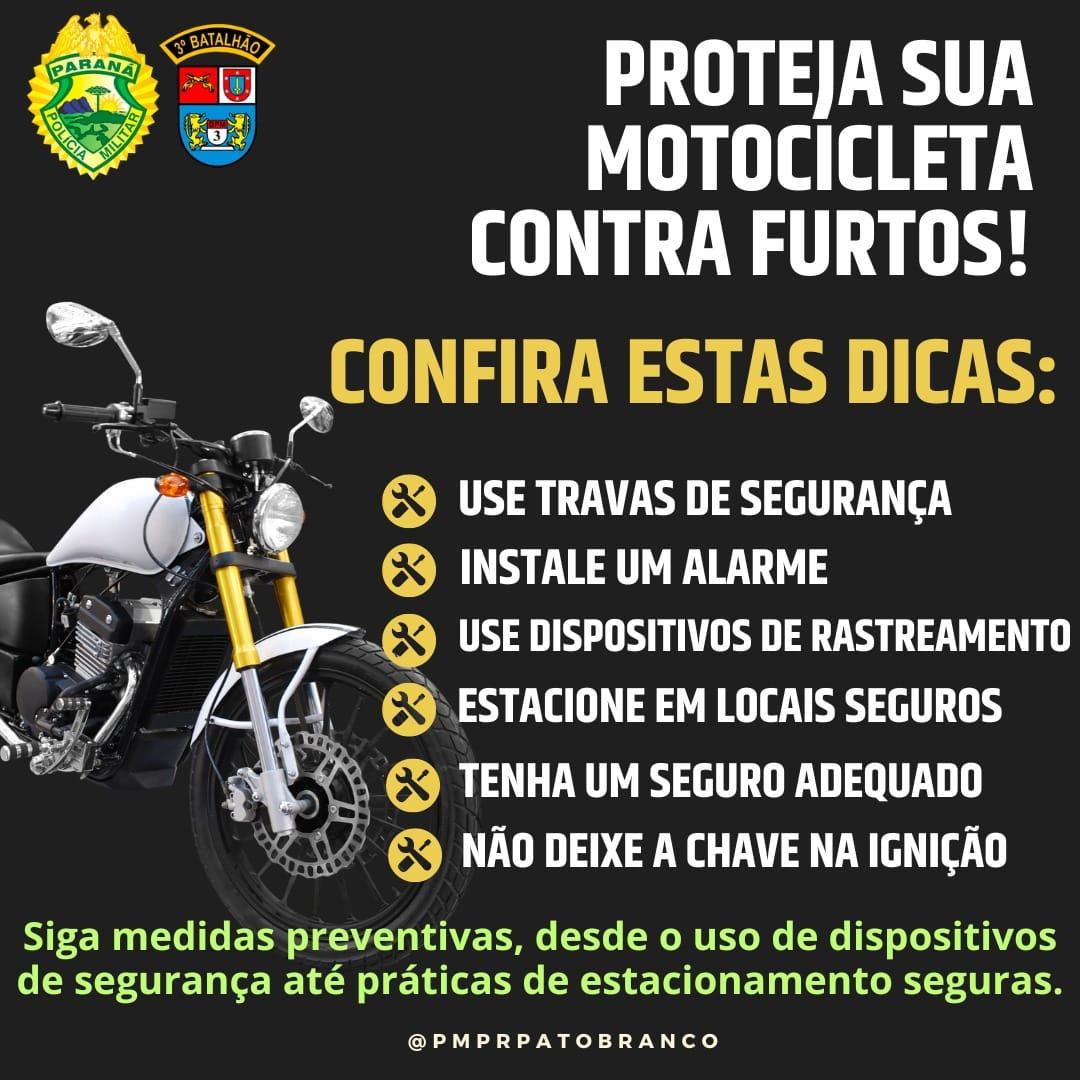 Polícia Militar emite alerta sobre aumento de furtos de motocicletas na região