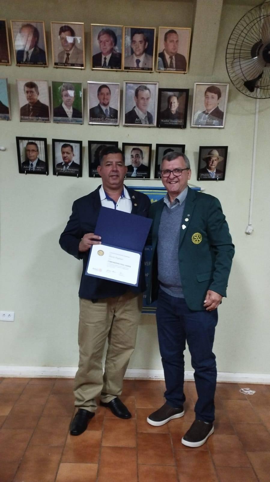 Flávio Pagliari Recebe título Paul Harris durante reunião do Rotary Club de São Jorge D'Oeste*